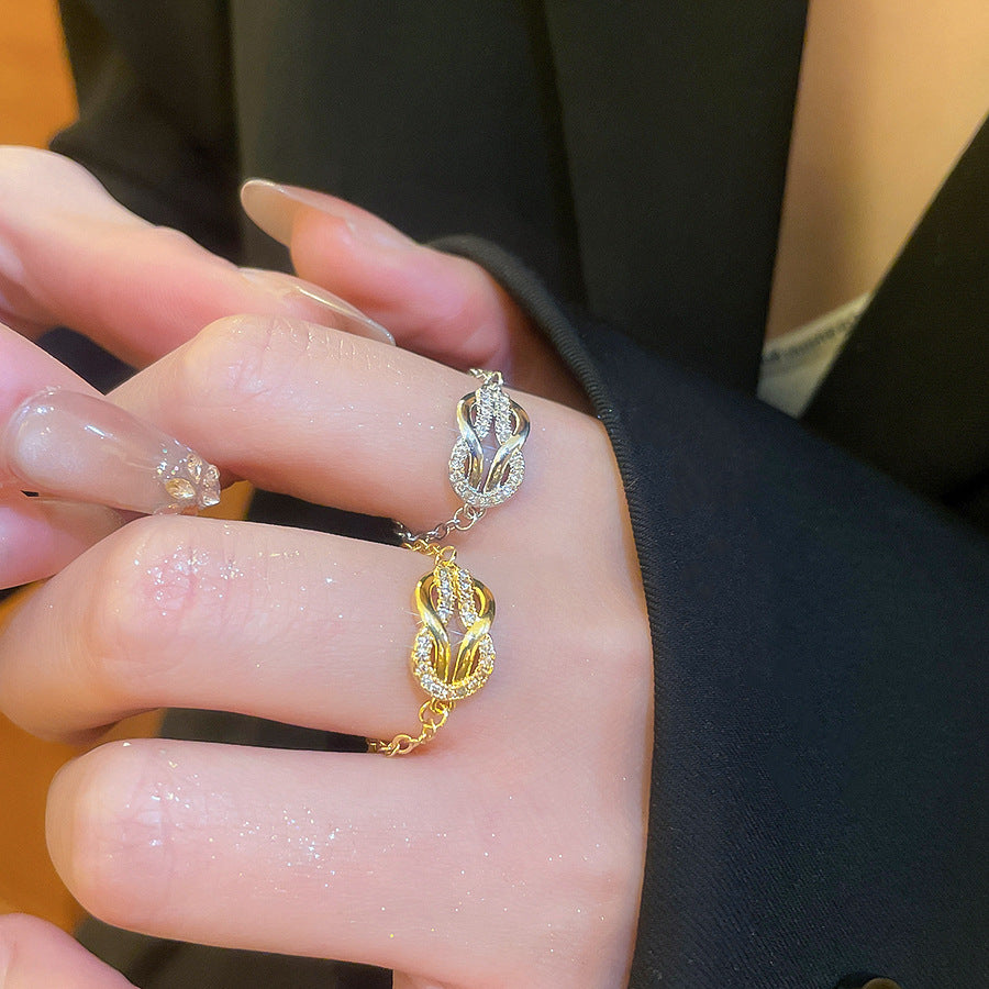 A2廠 韓國韓版馬蹄扣鏈鋯石復古銅戒指 批發 折扣@洽客服 26.02.W3「HR2919-1」