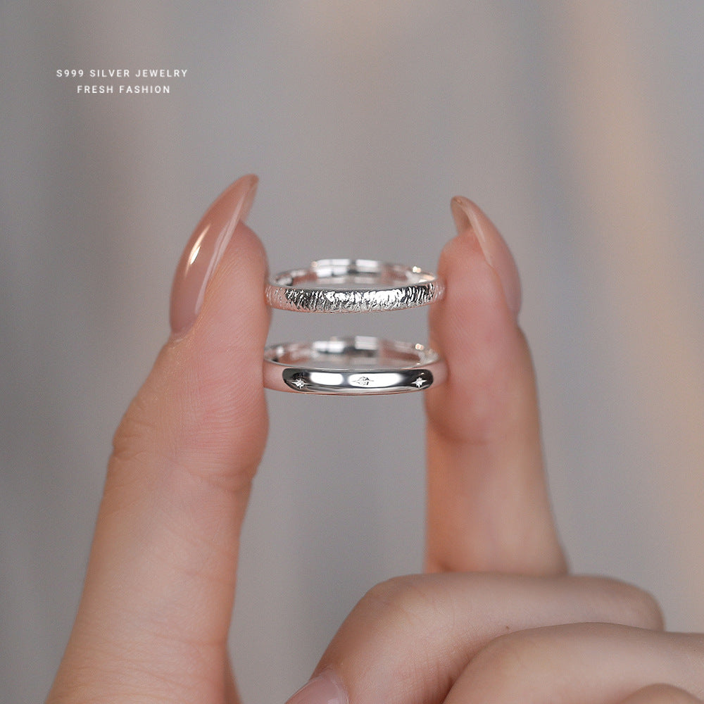 C廠 韓國韓版滿天星情侶S999純銀戒指 批發 折扣@洽客服 25.12.W1「K2429 K2430」