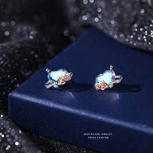 C廠 韓國韓版【玫瑰星球】月光石S925純銀耳環 批發 折扣@洽客服 25.10.W3「YE0135」