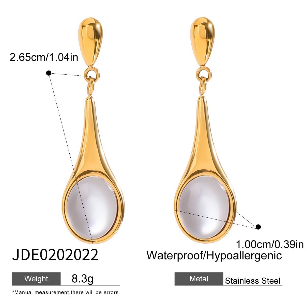 B廠 歐美款 DRIP 鈦鋼鍍18K金耳環 批發 折搭@洽客服 25.04.W3 「JDE0202022」