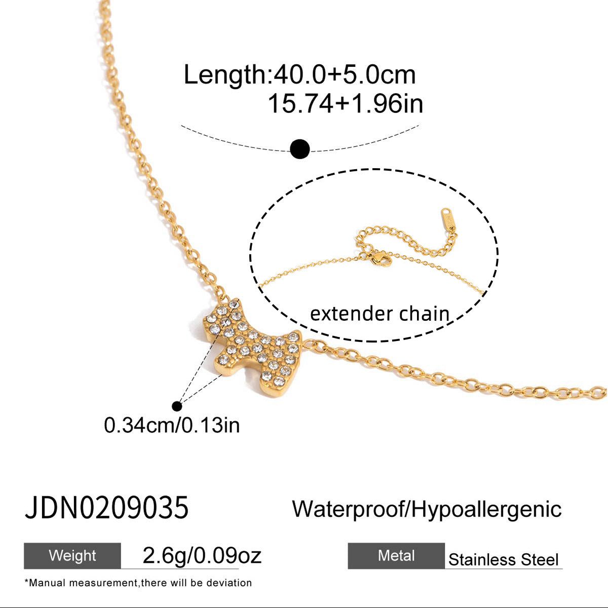 B廠 歐美款DARLINE 小狗 鈦鋼鍍18K金項鍊 批發 折扣@洽客服 25.12.W3「JDN0209035」