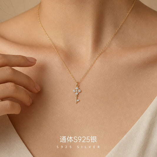 C廠 韓系四葉草S925純銀/鍍14k金項鍊批發 折扣@洽客服 26.08.W3「NS3968」
