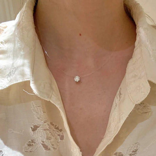 C2廠 韓國韓版璀璨莫桑石透明魚線S925純銀項鍊 批發 折扣@洽客服 25.11.W1「XDQ0454N」