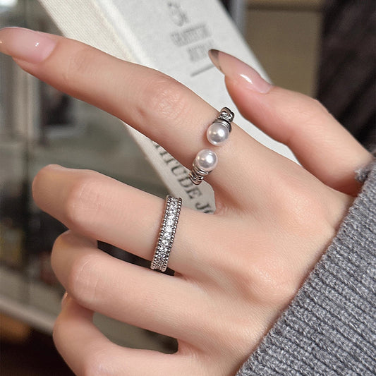 A2廠 韓國韓版紋路珍珠開口戒指-2件1組 批發 折扣@洽客服 25.12.W2「HR2817」