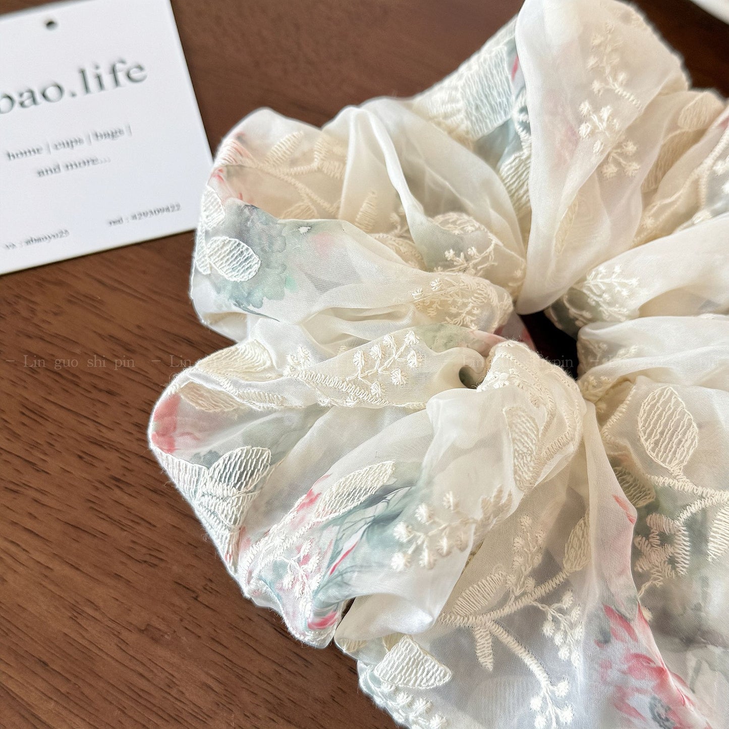 D廠 韓國韓版刺繡網紗大腸髮圈26.04.W2「FQ-0766」