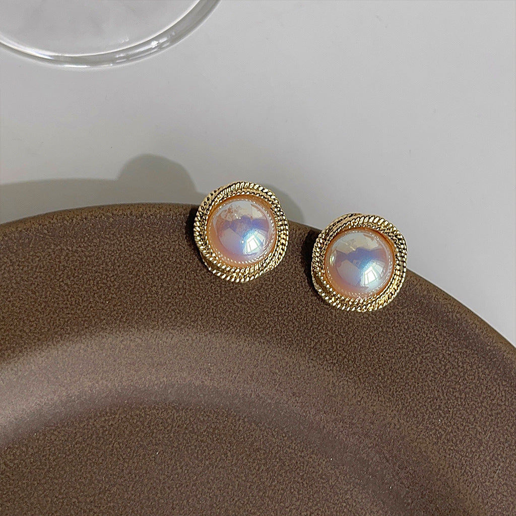 A廠 日韓款 時髦彩光珍珠銀針耳環 批發 折扣@洽客服 25.11.W1「C-719」