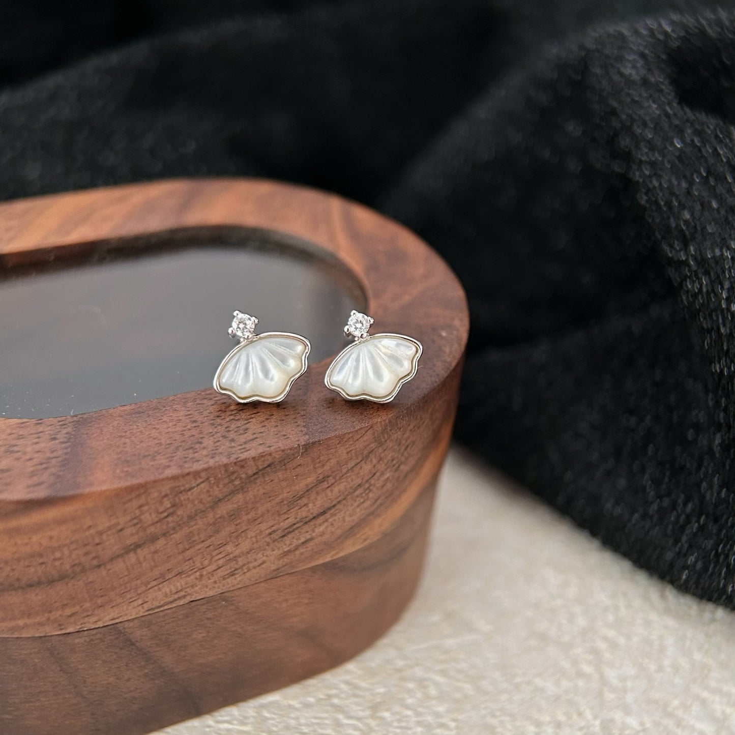 C3廠 韓國韓版優雅貝殼鑲嵌S999足銀耳環批發 折扣@洽客服 25.03.W2「ses106」