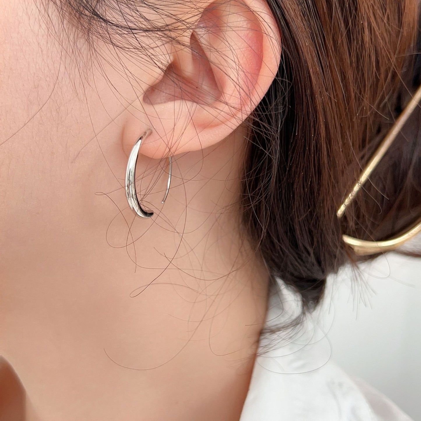 C3廠 韓國韓版實心半圓圓S925純銀耳環 批發 折扣@洽客服 25.10.W5「es037」