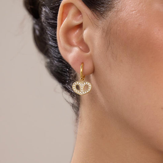 B廠 歐美款ENDLESS LOVE 鈦鋼鍍18K金耳環批發 折扣@洽客服 26.·10.W3「JDE0307087」