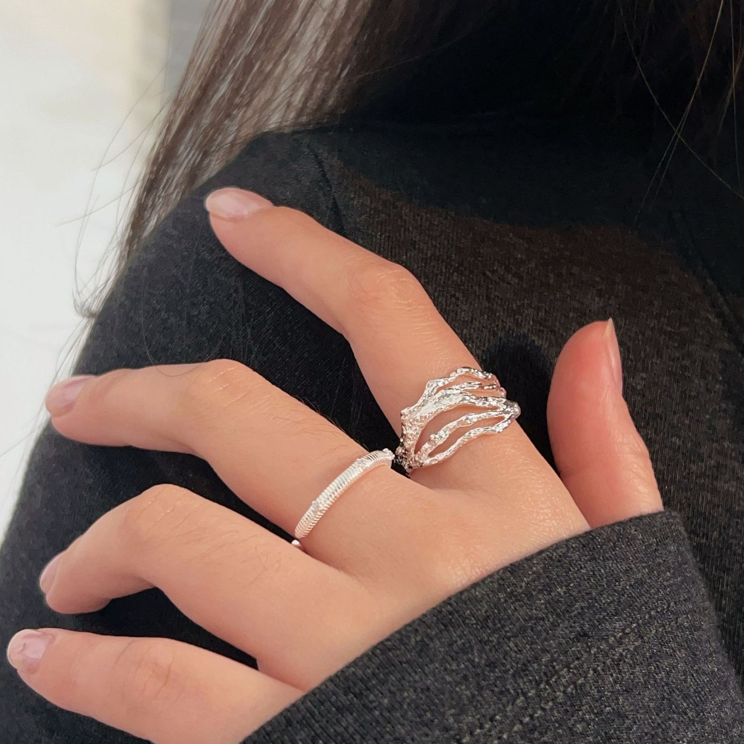 C3廠 韓國韓版S925純銀｜幾何不規則戒指 批發 折扣@洽客服 26.02.W3「jz122/jz120」