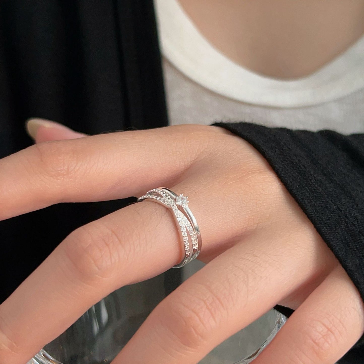 C3廠 韓版重工鑲嵌幾何S925純銀戒指 批發 折扣@洽客服 25/11.W4「jz023-1」