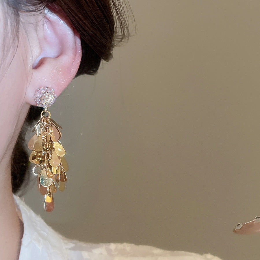 A2廠 日韓款鋯石水滴亮片銀針耳環 批發 折扣@洽客服 25.11.W4「HE29047」