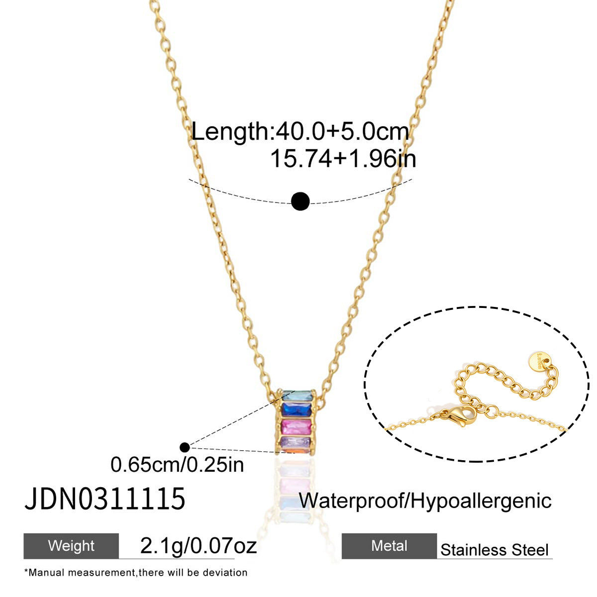 B廠 歐美款 LUNA 鋯石鈦鋼鍍18K金項錬 26.06.W1「JDN0311114,JDN0311115」