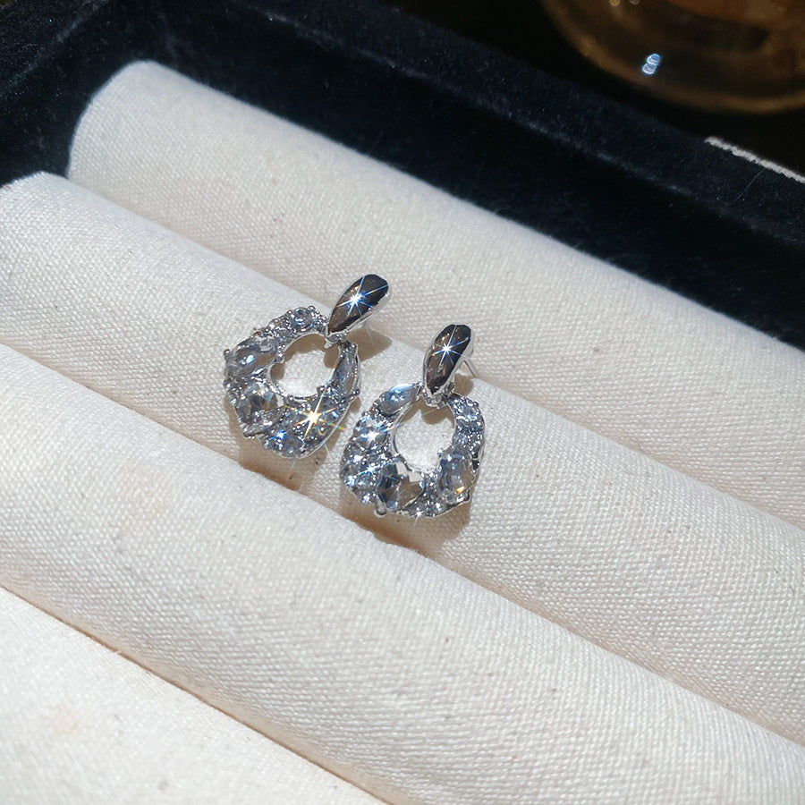 A2廠 韓國韓版鑲鑽方形銀針耳環 批發 折扣@洽客服 25.12.W2「HE29246」