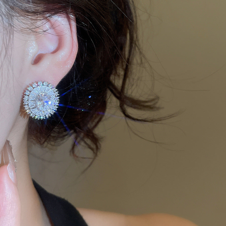 A2廠 韓國韓版鋯石橢圓形電鍍18K真金銀針耳環 批發 折扣@洽客服 25.11.W1「WE4963」