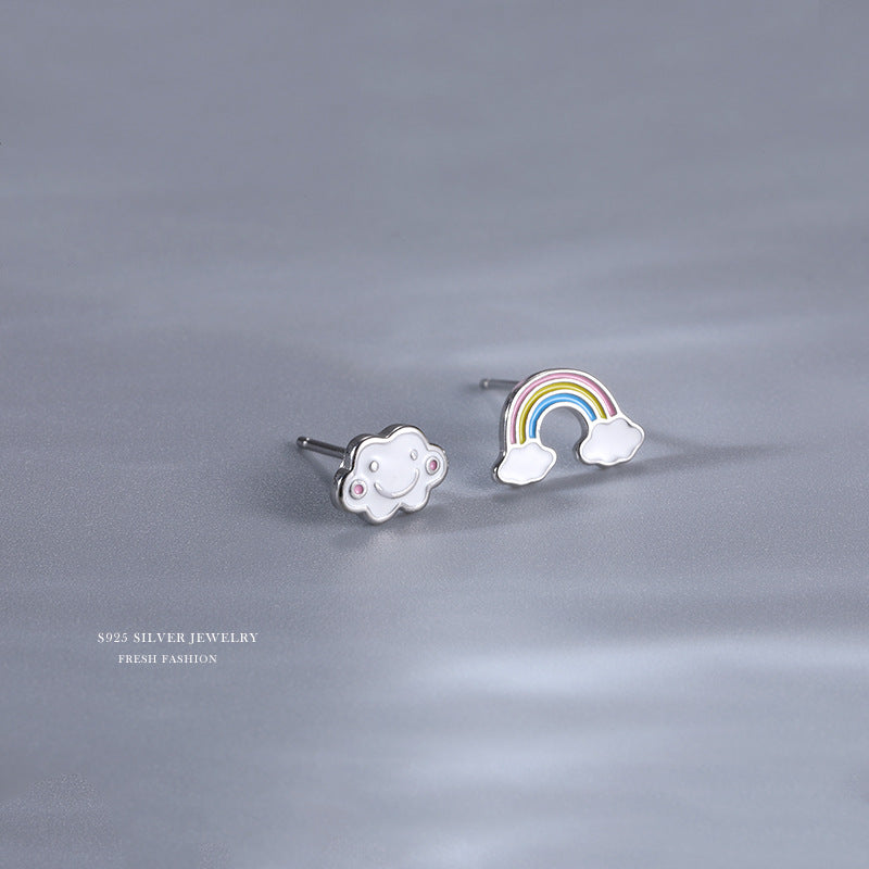 C廠 韓國韓版彩虹雲朵925純銀耳環批發 折扣@洽客服 26.03.W2「F1866」