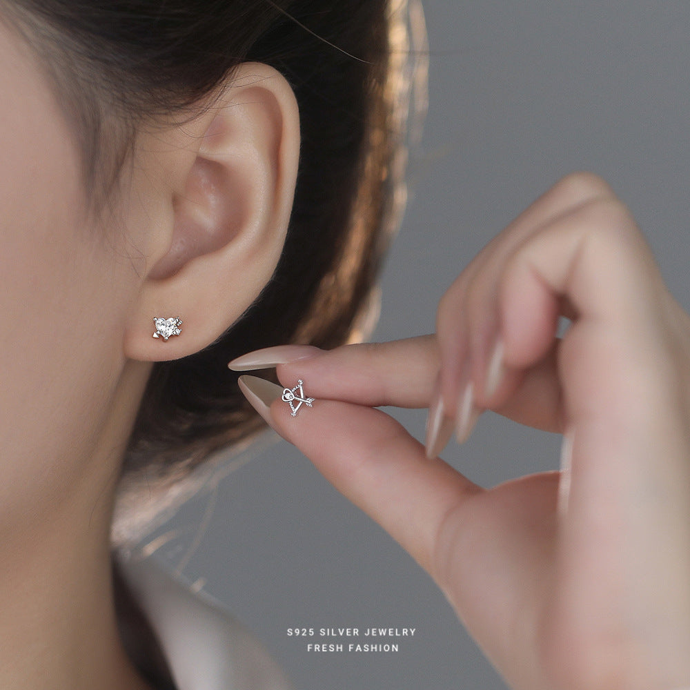 C廠 韓國韓版愛心丘比特之箭S925純銀耳環 批發 折扣@洽客服 26.01.W1「E6036」