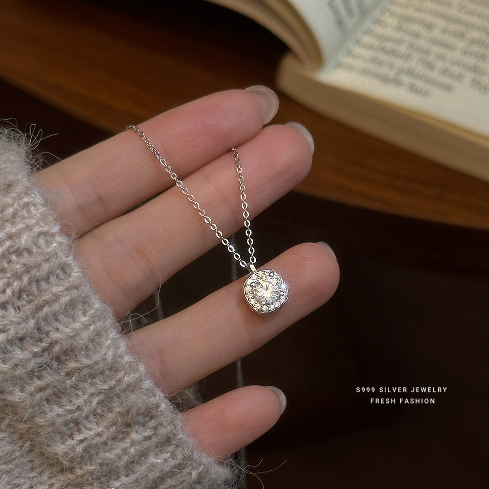 C廠 韓國韓版滿天星方糖 S999純銀項鍊 批發 折扣@洽客服 25.12.W4「A4791」