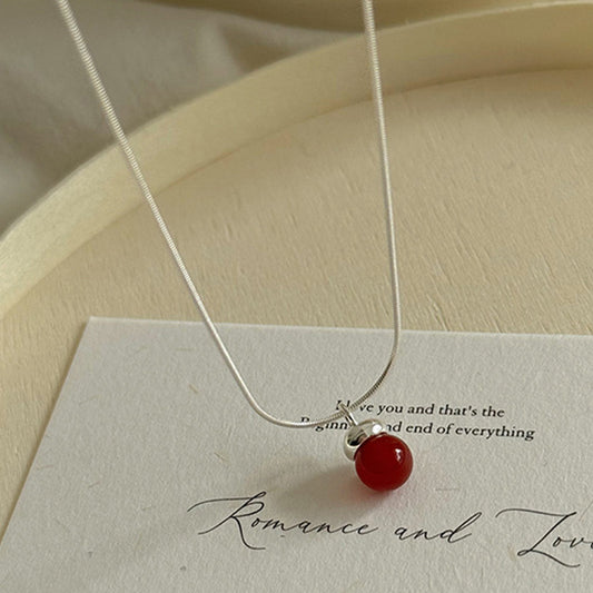 C2廠 韓國韓版紅瑪瑙S925純銀項鍊 批發 折扣@洽客服 25.11.W3「XDQ0033N」