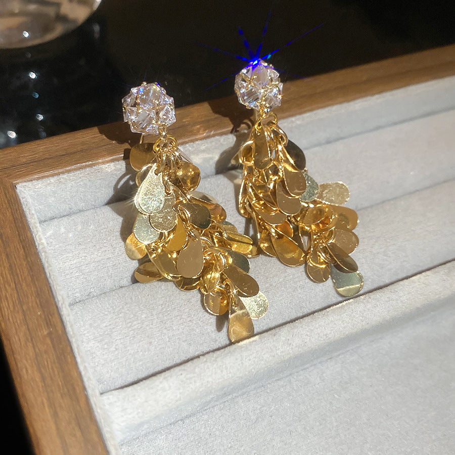 A2廠 日韓款鋯石水滴亮片銀針耳環 批發 折扣@洽客服 25.11.W4「HE29047」