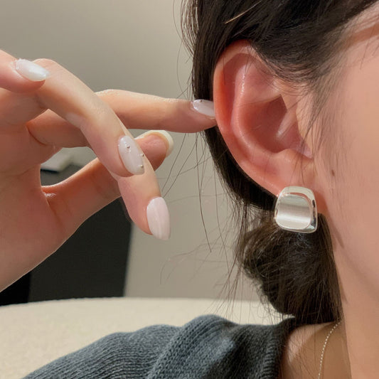 C2廠 韓國韓版雙層拉絲S925純銀耳環 批發 折扣@洽客服 25.11.W3「SE2512」