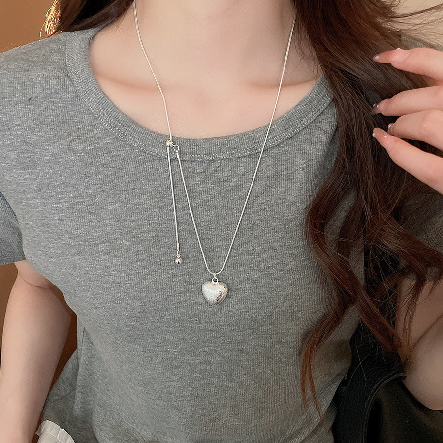 A2廠 韓國韓版拉絲愛心水滴形吊墜項鍊 批發 折扣@洽客服 25.10.W3「WN1642」