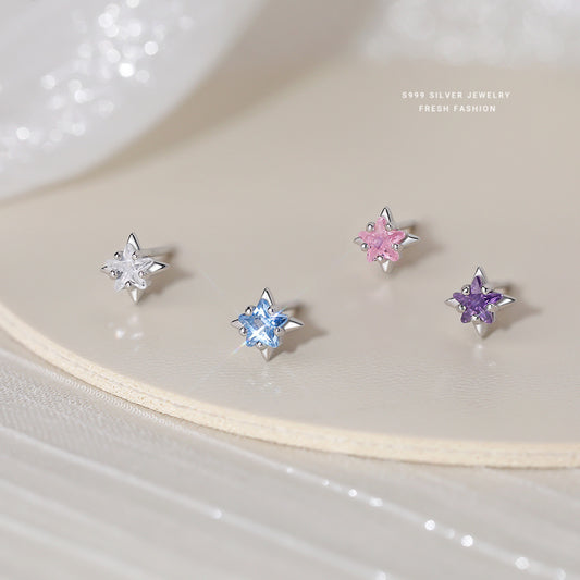 C廠 韓國韓版彩色糖果風星星S999純銀耳環 批發 折扣@洽客服 25.11.W1「E5729」
