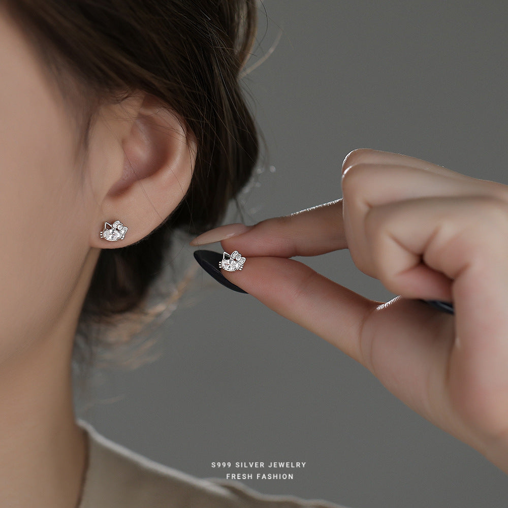 C廠 韓國韓版輕奢小貓S999純銀耳環 批發 折扣@洽客服 25.11.W3「E5781」