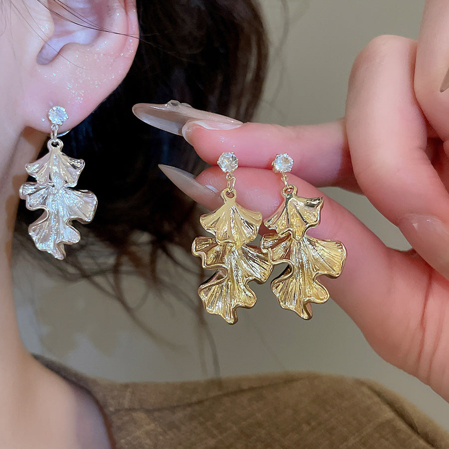 A2廠 韓國韓版銀杏葉吊墜銀針耳環 批發 折扣@洽客服 25.12.W1「HE29423」