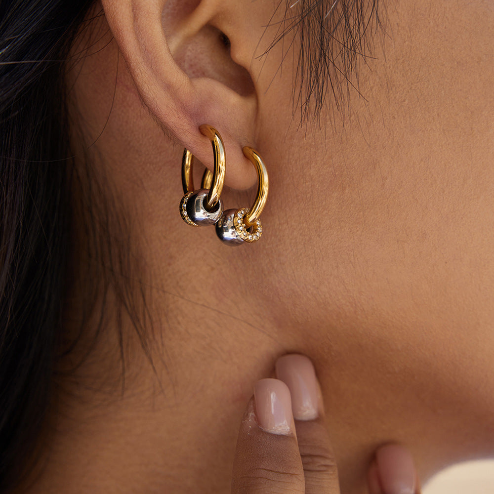 B廠 歐美款 NOVA 鈦鋼鍍18K金耳環 批發 折扣@洽客服 25.11.W2 「JDE0307047-PS」