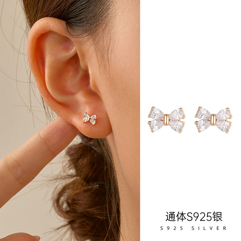 C廠 韓系蝴蝶結S925純銀耳環批發 折扣@洽客服 26.08.W4「ES3964」