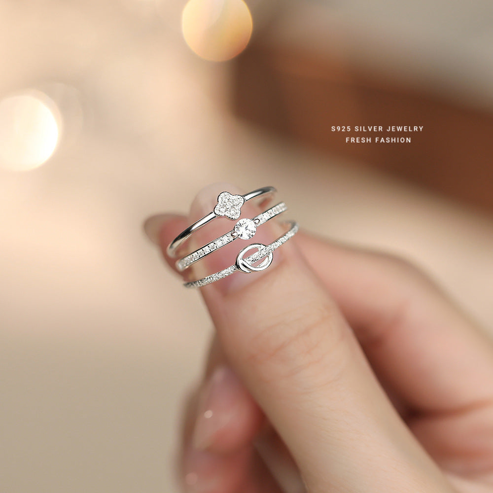 C廠 S925純銀｜四葉草同心結戒指 批發 折扣@洽客服 25.01.W4「K2501 K2502 K2503」