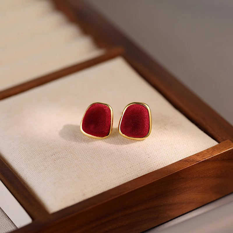 A2廠 日韓款植絨幾何圓方銀針耳環 批發 折扣@洽客服 25.11.W4「WE4952」