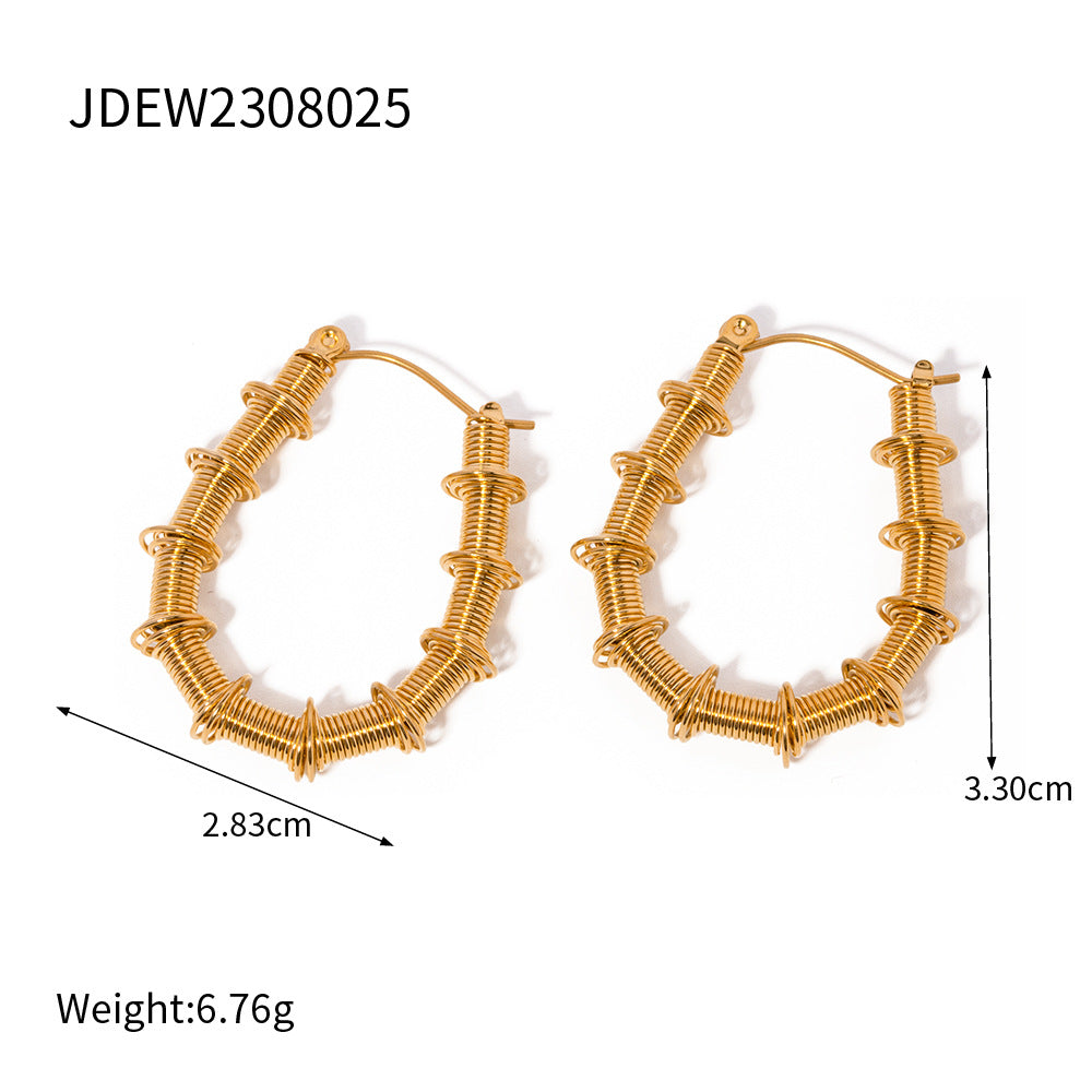 D廠 ÉCLÉA 鈦鋼鍍18K金耳環 「JDEW2308025」24.02 批發折扣@洽客服