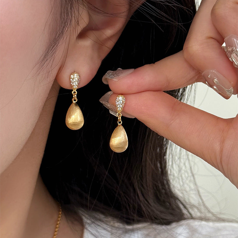 A2廠 韓國韓版鋯石金色質感水滴銀針耳環 批發 折扣@洽客服 25.12.W1「HE29450」