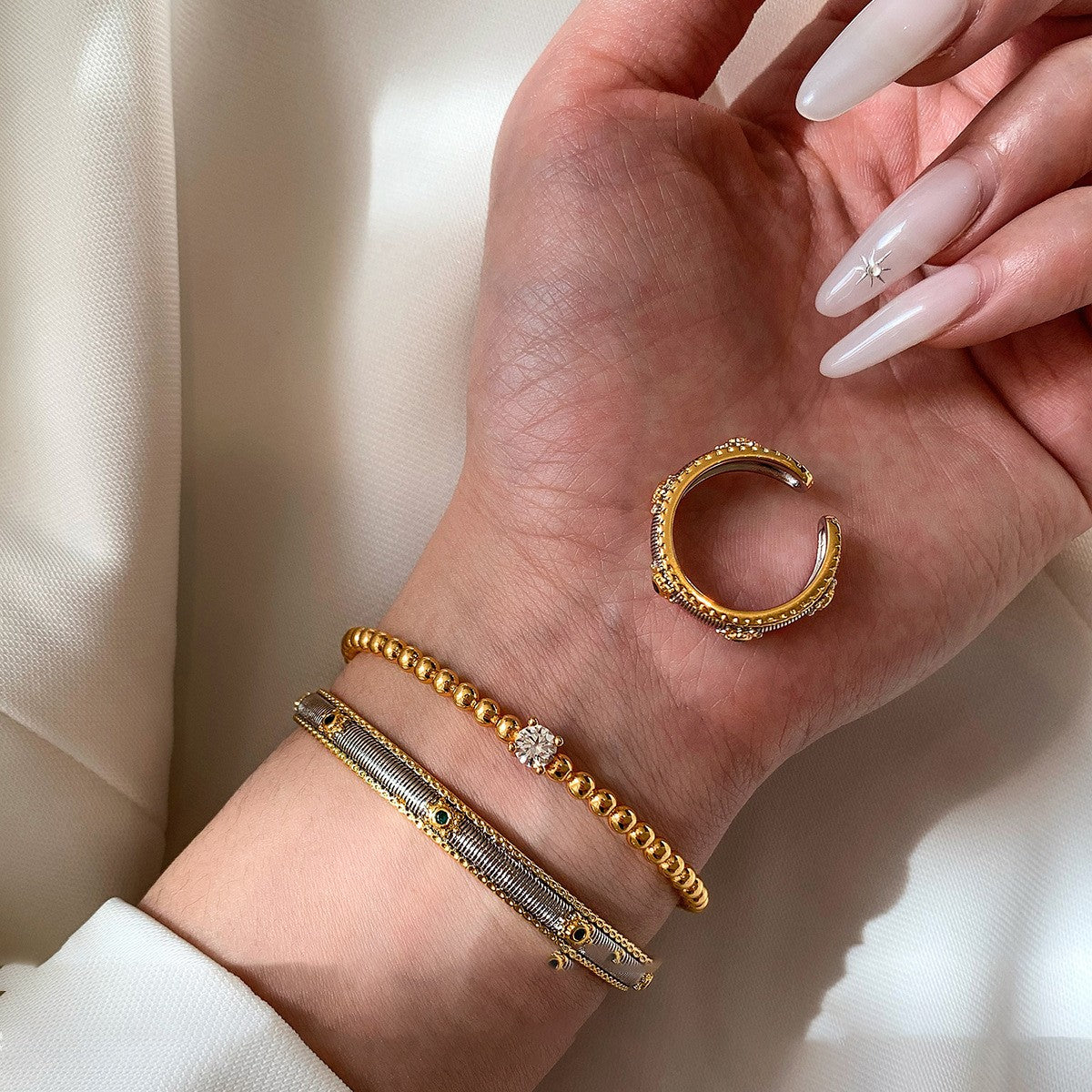 A2廠 韓國韓版復古金屬感橢圓形紋路開口戒指 批發 折扣@洽客服 25.11.W3「WR470」