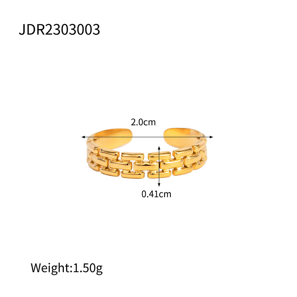 D廠【JDR2303003】18K不銹鋼編織鈦鋼戒指23.06.W3