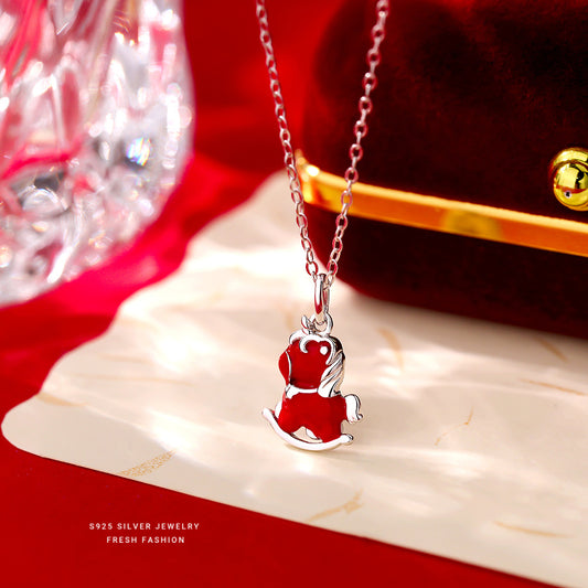 C廠 S925純銀｜ 小紅馬項鍊 批發 折扣@洽客服 26.01.W2「YA0556」