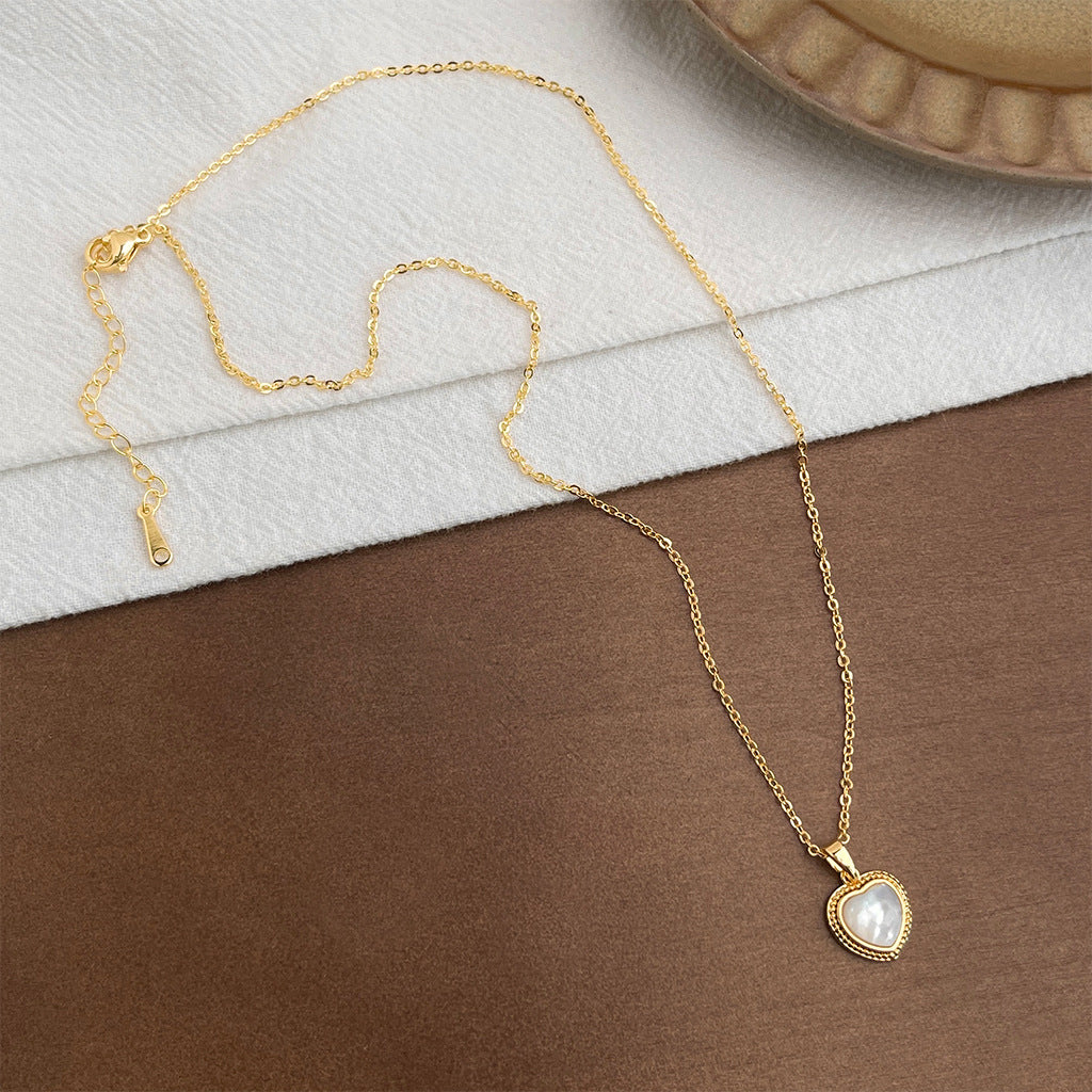 A2廠 日韓款愛心天然貝殼銅鍍18K項鍊 批發 折扣@洽客服 25.12.W1「4583」