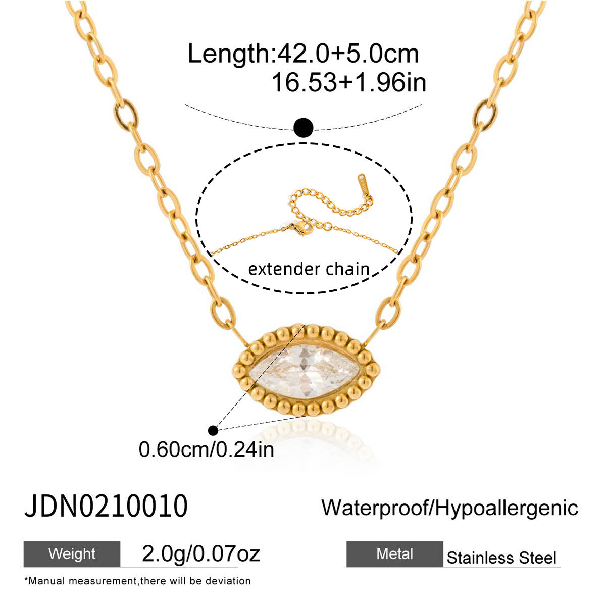 B廠 鈦鋼鍍18K金｜ 馬眼鋯石項鍊 批發 折扣@洽客服 26.01.W2「JDN0210010   JDN0210011」