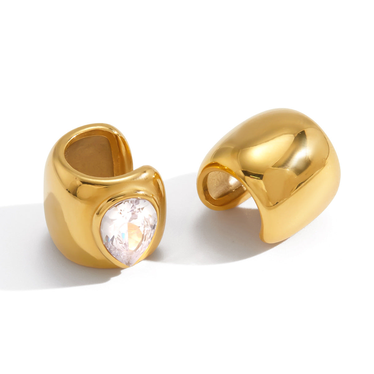 B廠 歐美款 水滴形鋯石鈦鋼鍍18K金耳環 批發 折扣@洽客服 26.03.W1「JDE0310028」