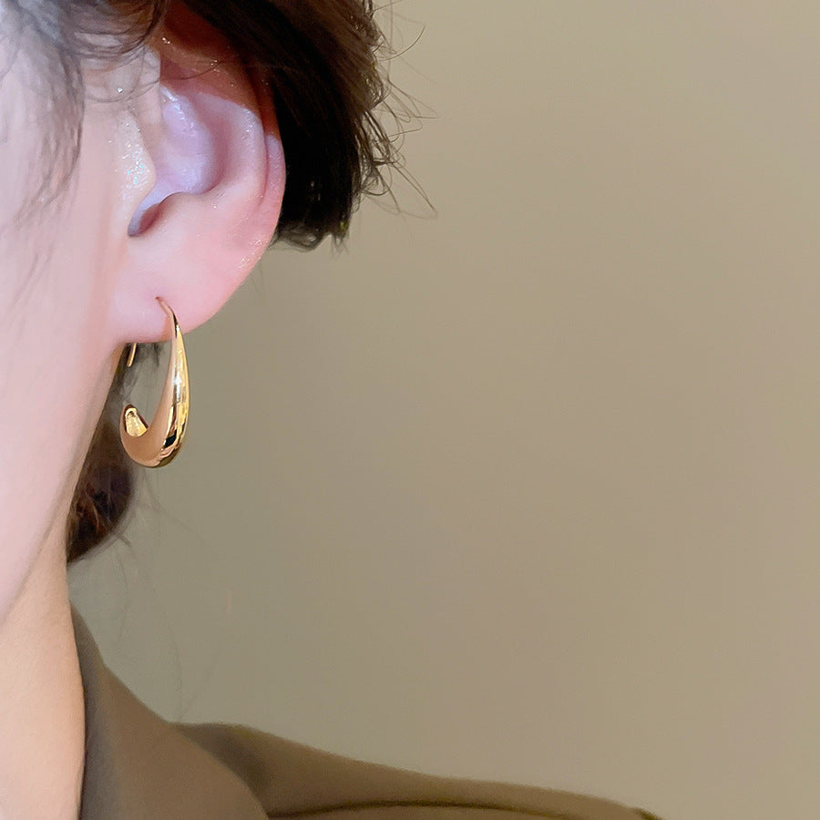 A2廠 韓國韓版金屬感幾何橢圓形電鍍14k真金銀針耳環 批發 折扣@洽客服 25.11.W1「HE29001」