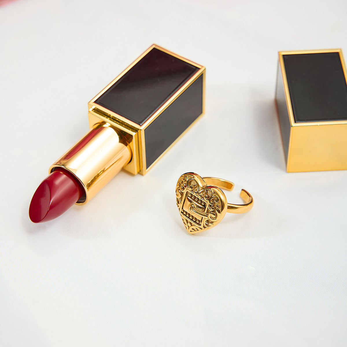 B廠 歐美款 愛心厚金電鍍開口 鈦鋼鍍18K金戒指 批發 折扣@洽客服 25.10.W5「JDR0108012」