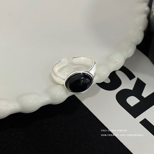 C廠 時尚黑瑪瑙S925純銀戒指「YC5421R」24.04.W2 批發折扣@洽客服