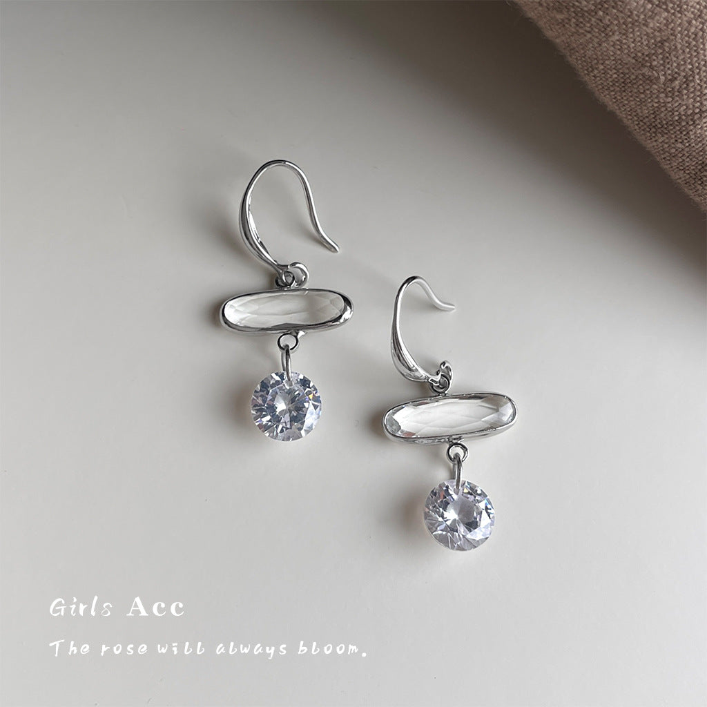 A廠 日韓款 極簡冷淡風鋯石銀針耳環 批發 折扣@洽客服 25.11.W1「6806」