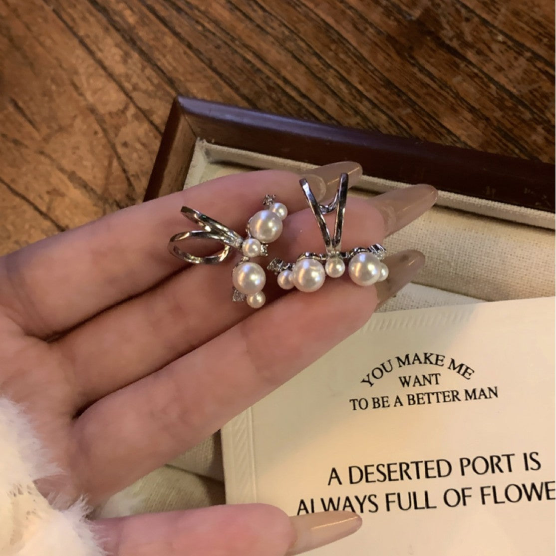 A2廠 韓國韓版高級感鋯石珍珠耳夾 批發 折扣@洽客服 25.12.W4「HE29699」