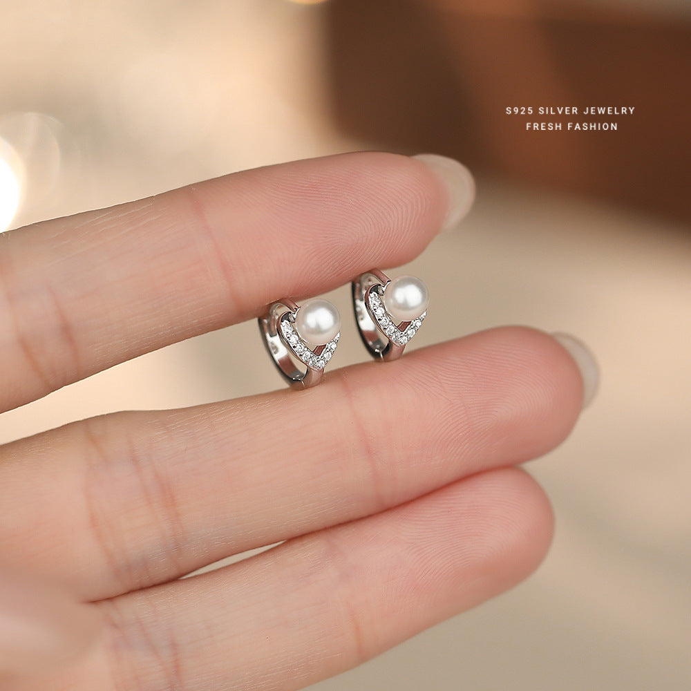 C廠  S925純銀｜愛心珍珠耳環 批發 折扣@洽客服 25.01.W4「E6181」
