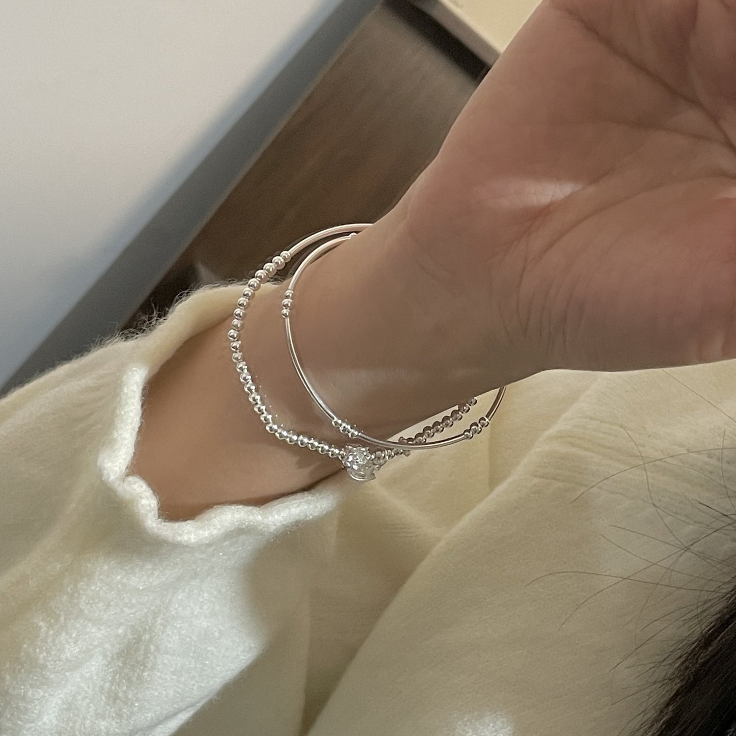 C2廠 韓國韓版馬上有花雙層S925純銀手鍊 批發 折扣@洽客服 26.01.W1「XSB4101」