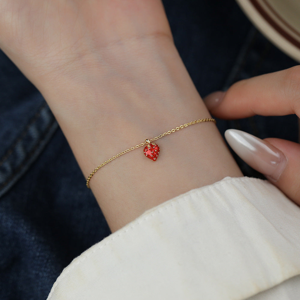 C廠 韓國韓版小清新草莓S999純銀手鍊 批發 折扣@洽客服 25.12.W1「L1215」