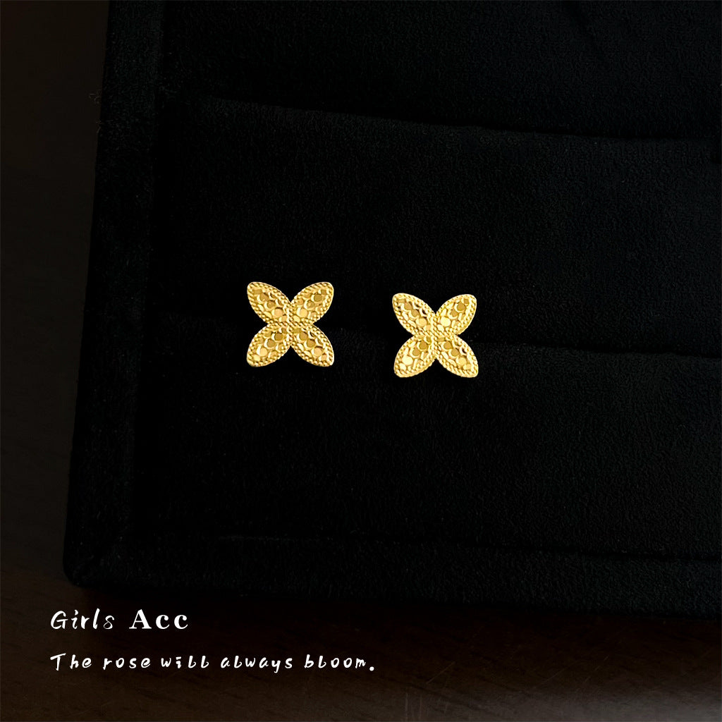 A廠 日韓款碎冰冰花朵鍍18k金銀針耳環 批發 折扣@洽客服 25.11.W4「6824」